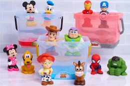 Disney Mickey, Toy Story, and Marvel bath caddy