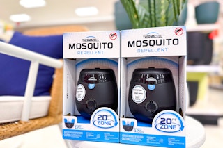 Thermacell Rechargeable Mosquito Repeller sitting on a Target shelf