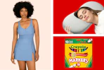 Swim dress, pillow & Crayola markers