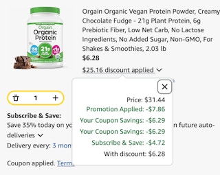 amazon-orgain-protein-powder-cart
