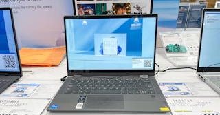 lenovo laptop on display at costco