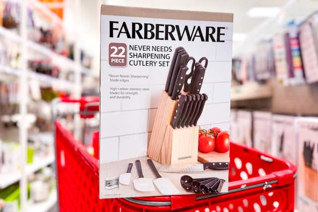 22-Piece Farberware Knife Block Set, Only $21 at Target card image