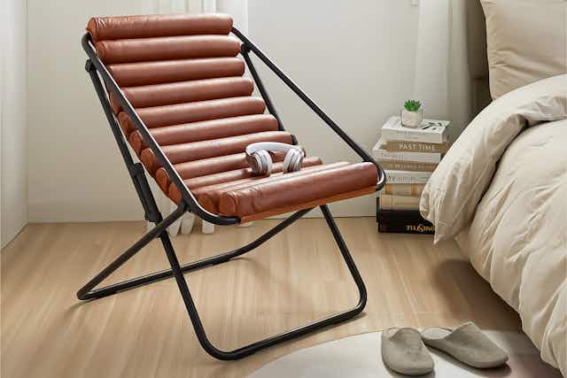 Mid-Century Modern Folding Lounge Chair, Only $40 at Walmart card image