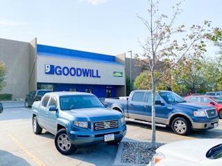 outside goodwill in parking lot 