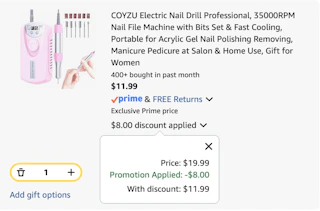 nail drill Amazon receipt
