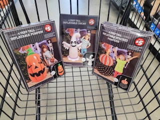 4 foot halloween inflatables in a cart