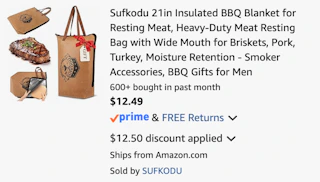 Amazon Insulated BBQ Meat Resting Bag 2026 2