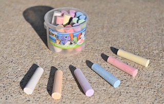 colorful chalk on a sidewalk