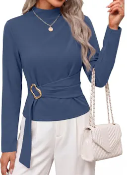 PRETTYGARDEN Women's Belted Top