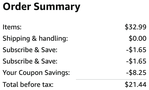 a cart ending in $21.44