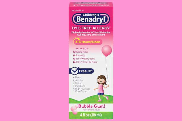  Benadryl Children's Allergy Liquid Medication, as Low as $2.90 on Amazon card image