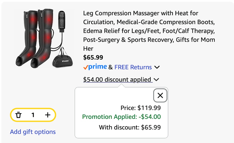 massager Amazon receipt