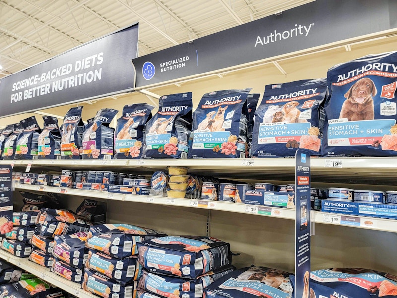 dog food aisle at petsmart