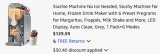 slushie machine Amazon receipt
