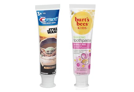 1 Crest + 1 Burt's Bees Kids' Toothpaste