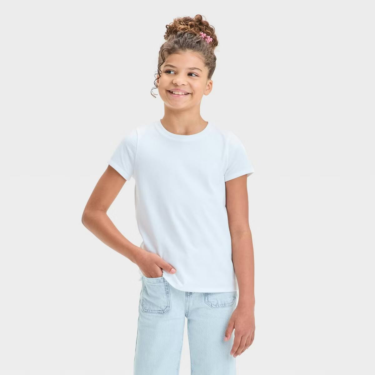 Cat and Jack Girls' Short Sleeve Solid T-Shirt