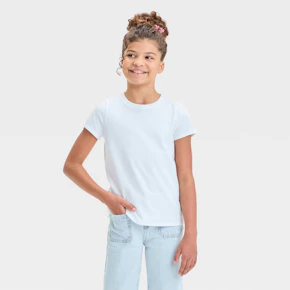 Cat and Jack Girls' Short Sleeve Solid T-Shirt