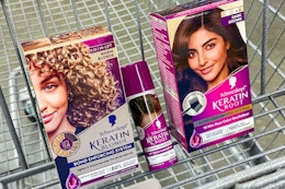 schwarzkopf keratin products in a walmart cart