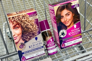 schwarzkopf keratin products in a walmart cart