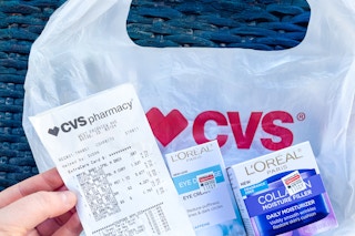 a CVS receipt and bag