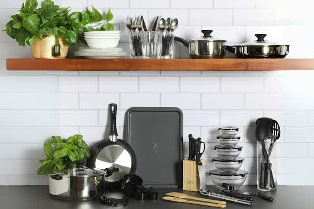 Popular 71-Piece Stainless Steel Cookware Set, Only $59 at Walmart card image