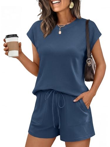 ANRABESS Women's Waffle Knit Set