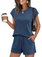 ANRABESS Women's Waffle Knit Set