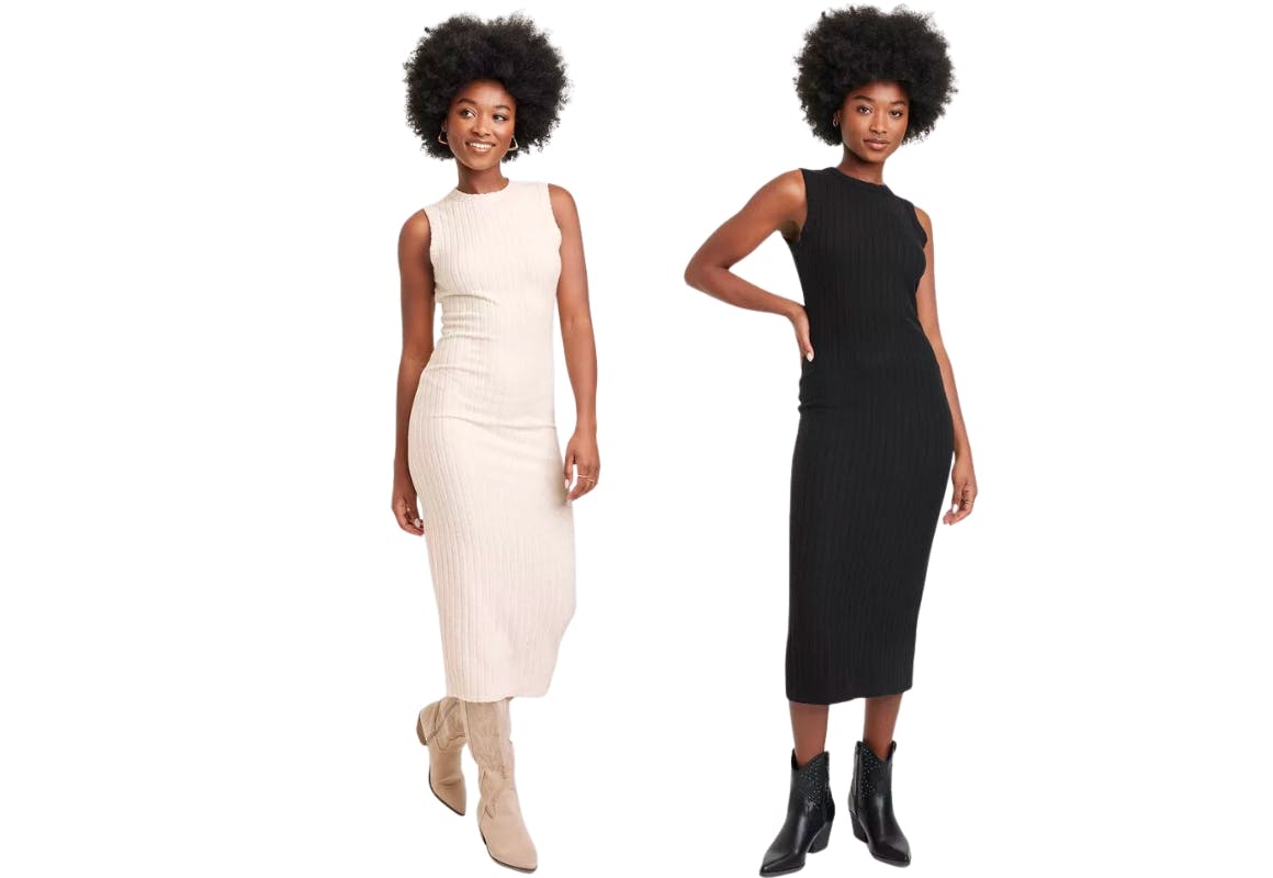 Rib Knit Midi Dress