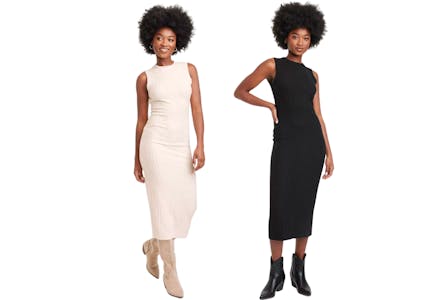 Rib Knit Midi Dress