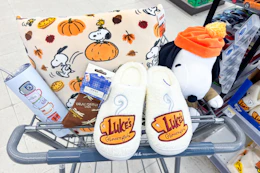 walgreens peanuts and gilmore girls halloween items in shopping cart
