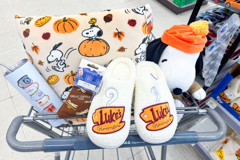 walgreens peanuts and gilmore girls halloween items in shopping cart
