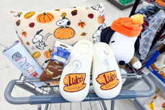 walgreens peanuts and gilmore girls halloween items in shopping cart