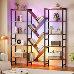 Triple 5-Tier Bookshelf w/ LED Lights