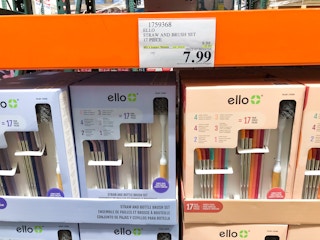 costco ello reusable straw and brush set
