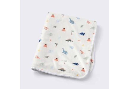Cloud Island Plush Dino Blanket
