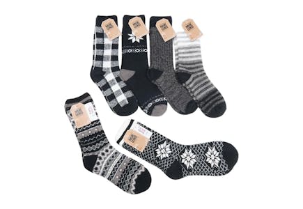 6-Pack Plaid Socks