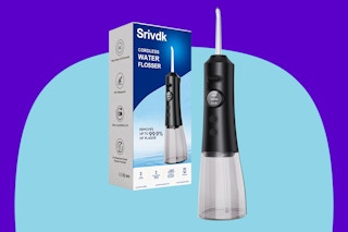 Srivdk Water Dental Flosser on a blue background.
