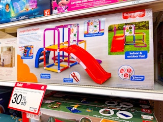 fisher-price jungle gym sitting on a target shelf