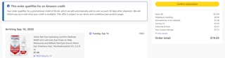 Visine Amazon receipt