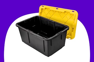 Stock image of a (27 gal) Greenmade Storage Box with yellow lid