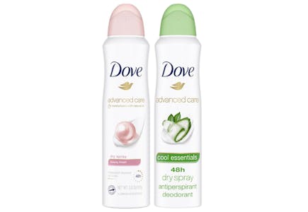 2 Dove Dry Sprays
