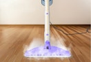 purple and white steamer mop