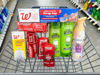 storage bags febreze trash bags colgate garnier old spice walgreens haul