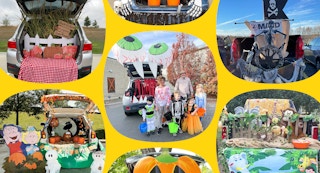 a collage of trunk or treat decoration ideas