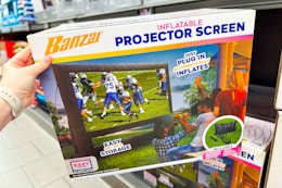 New Aldi Find: $69.99 Inflatable Projector Screen card image