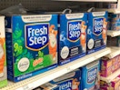 Fresh Step cat litter in a store aisle