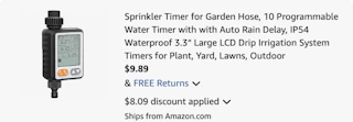 sprinkler timer Amazon receipt