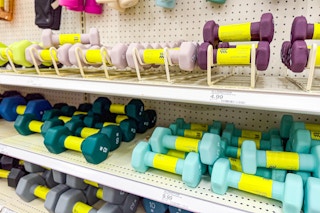 all-in-motion-dumbbells on target shelf
