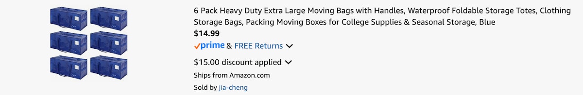 Amazon Heavy-Duty Moving Bags 2025 2
