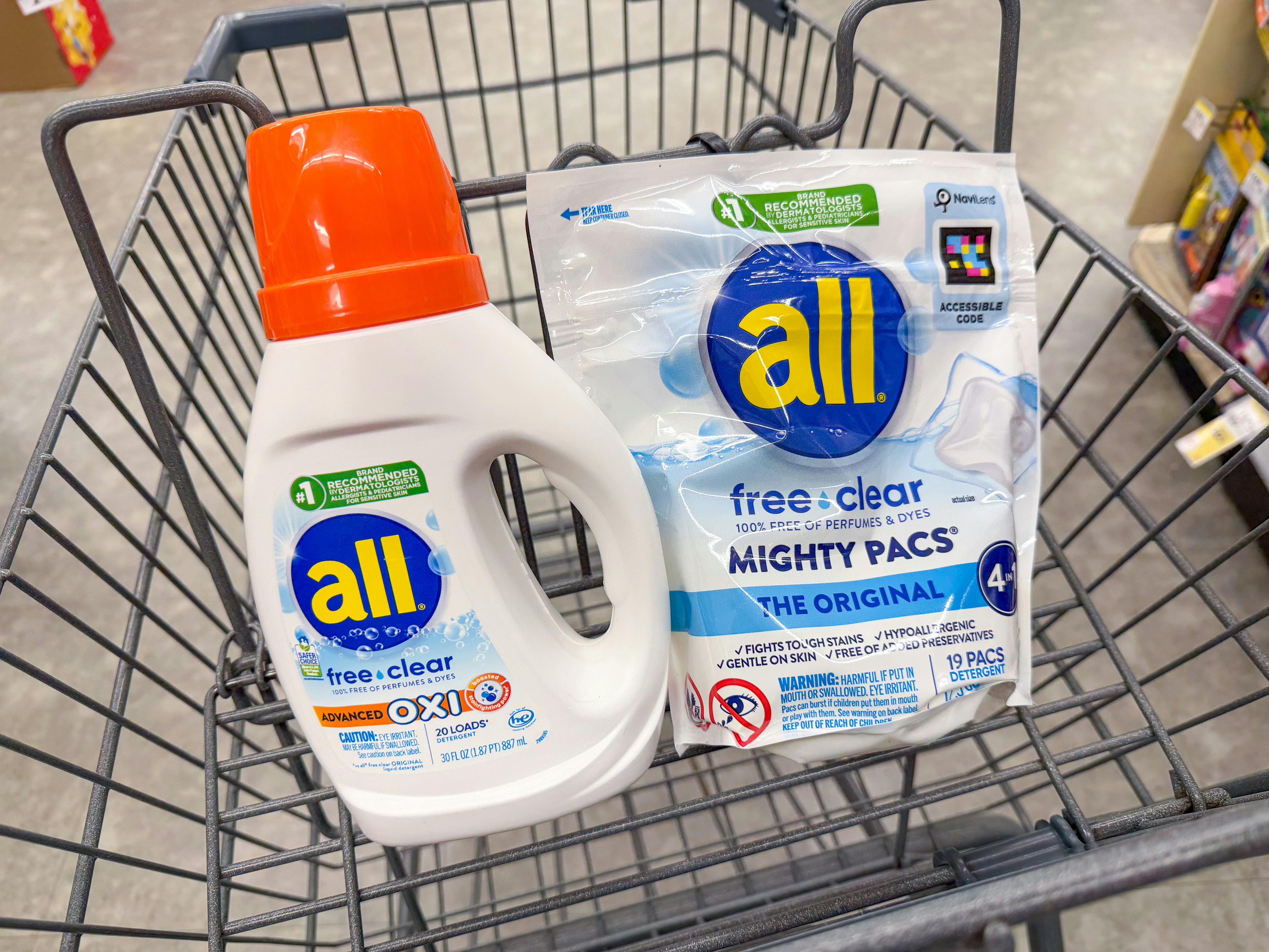 all free & clear laundry items in walgreens cart